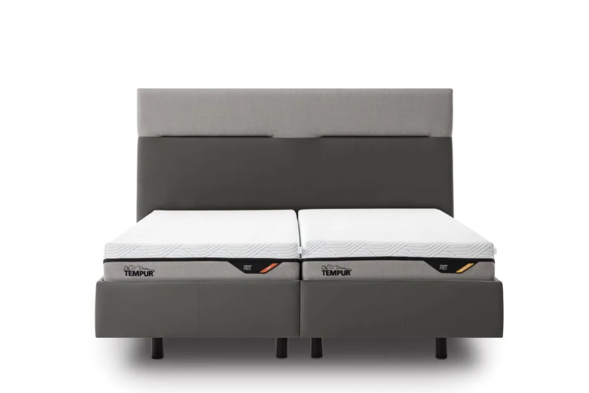 Tempur Boxspringbett Flat Pro SmartCool starr Grau 180 x 200 cm
