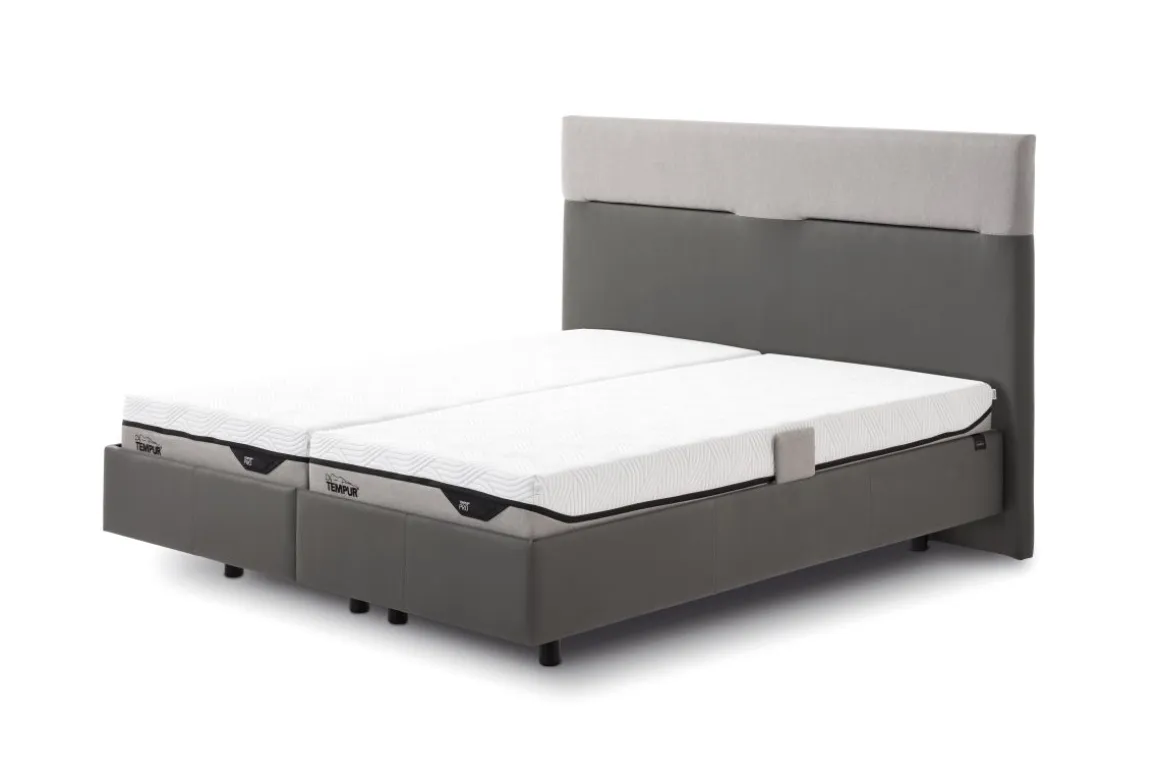 Tempur Boxspringbett Flat Pro SmartCool starr Grau 180 x 200 cm
