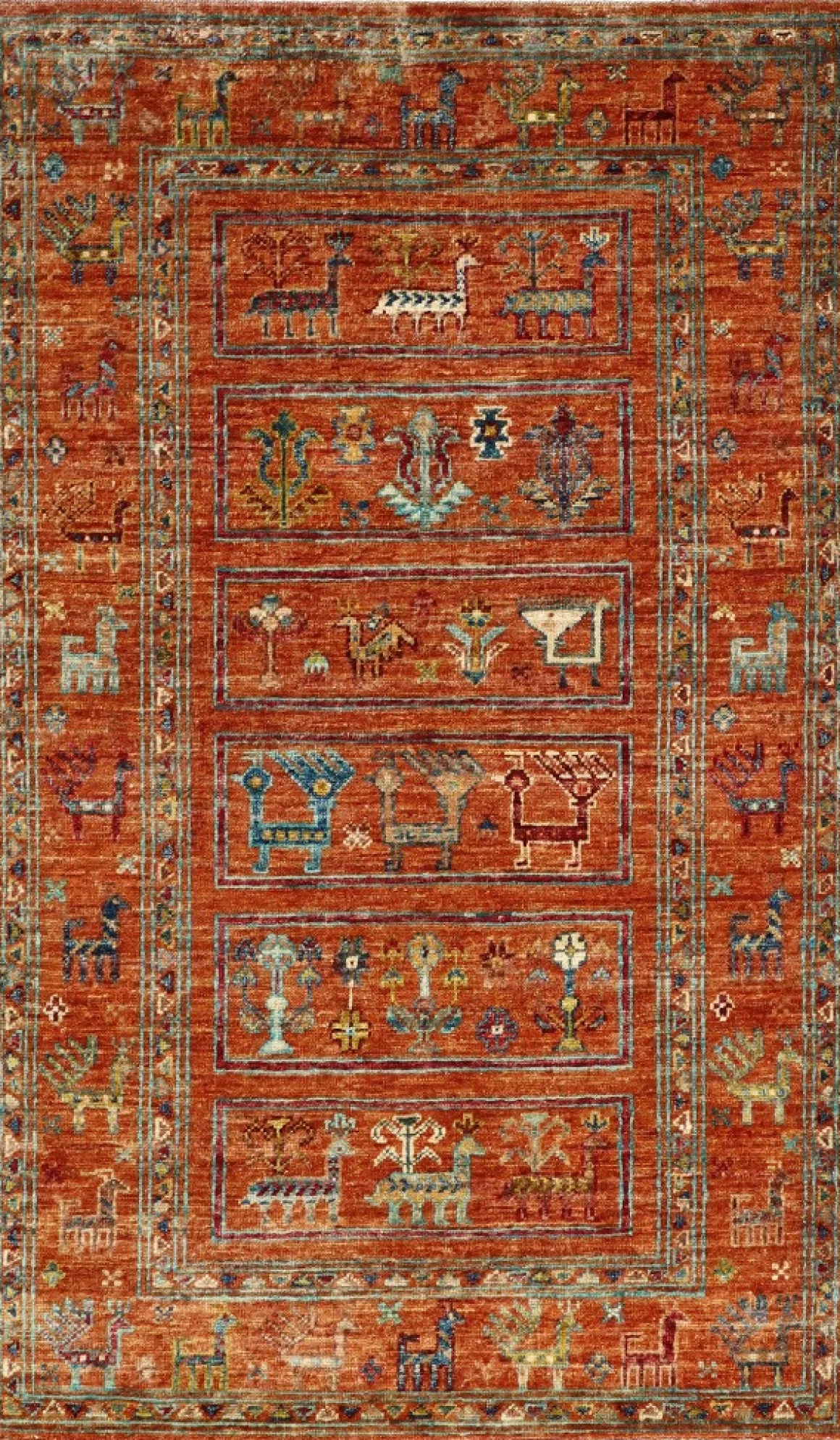 Teppich aus Afghanistan Smaragd 78 x 122 cm