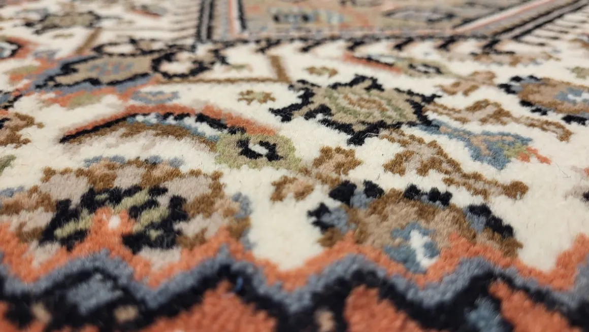 Teppich aus Indien Benaras Bidjar 20 beige 40 x 60 cm