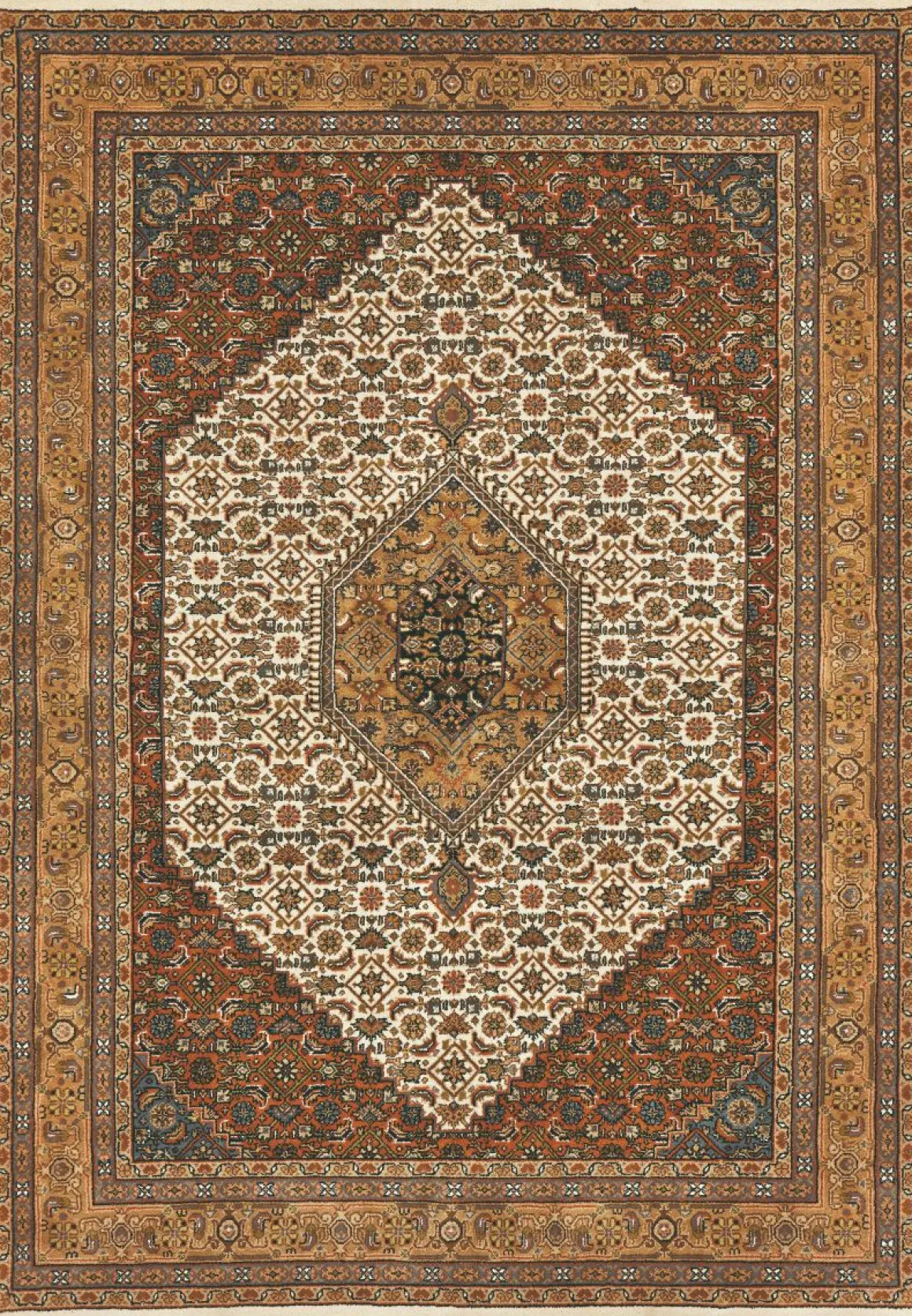 Teppich aus Indien Benaras Bidjar 20 beige 40 x 60 cm