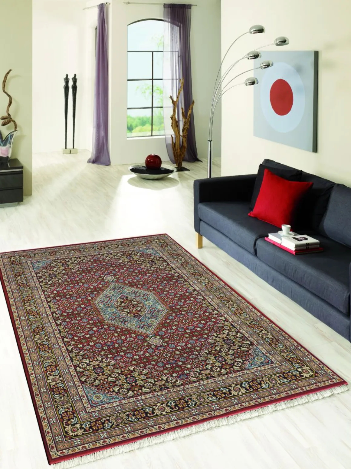 Teppich aus Indien Benaras Bidjar 50 rot 40 x 60 cm