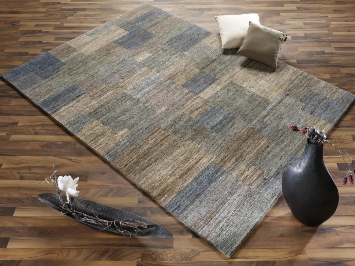 Teppich aus Nepal Lantara Silber-Grau 70 x 140 cm