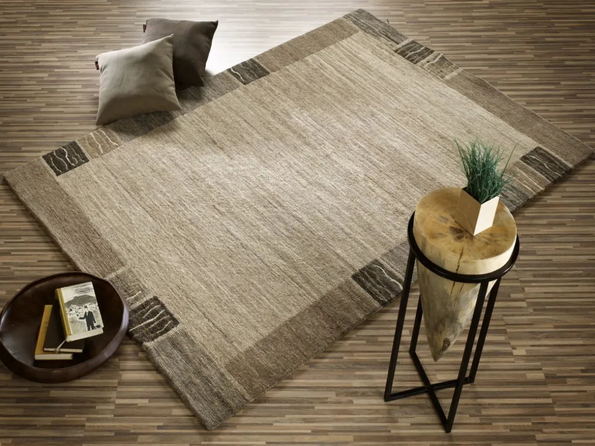 Teppich aus Nepal Silk Lalitpur Wolle-Natur 150 cm