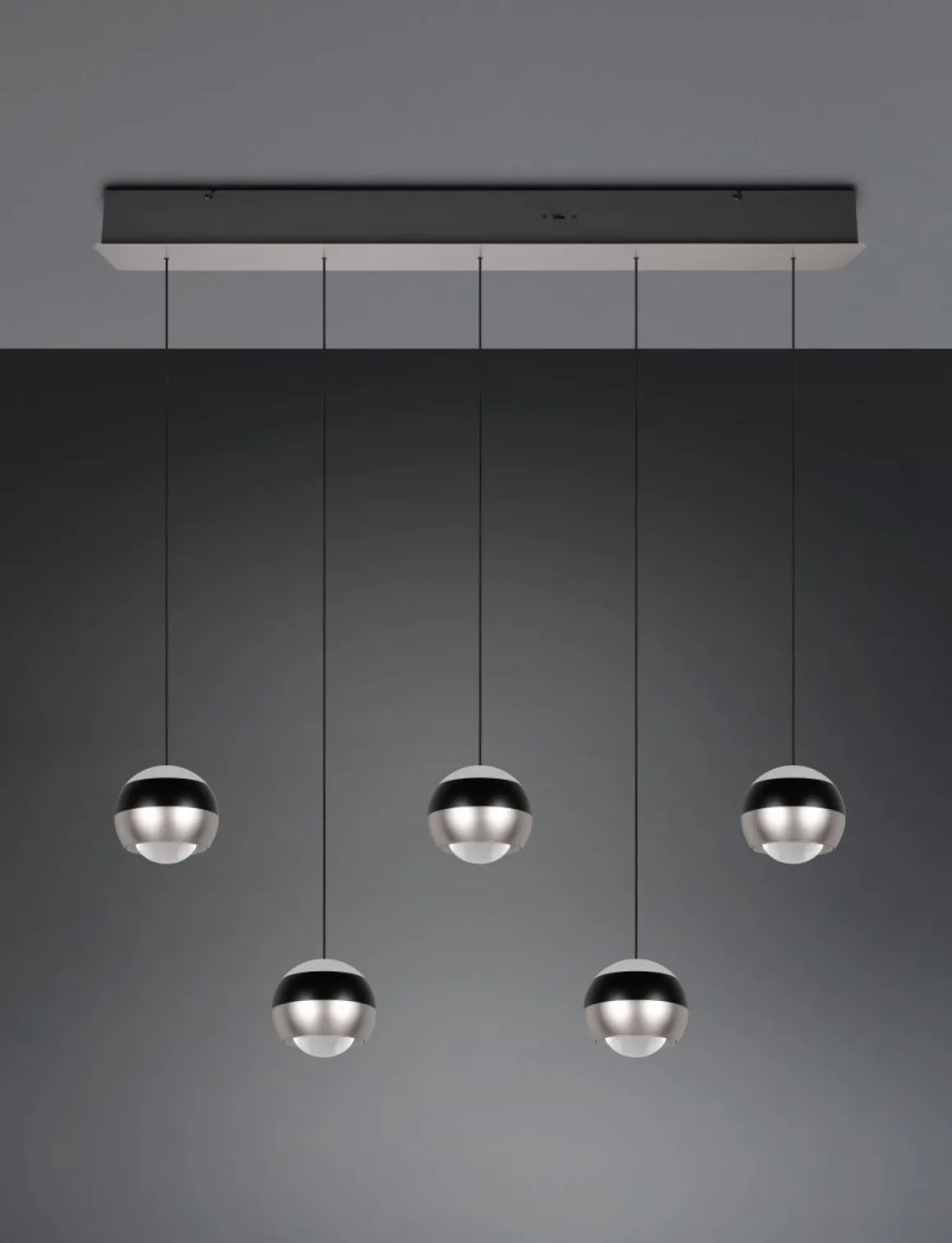 TRIO 5-flg LED Pendellampe Orbit-S Nickel