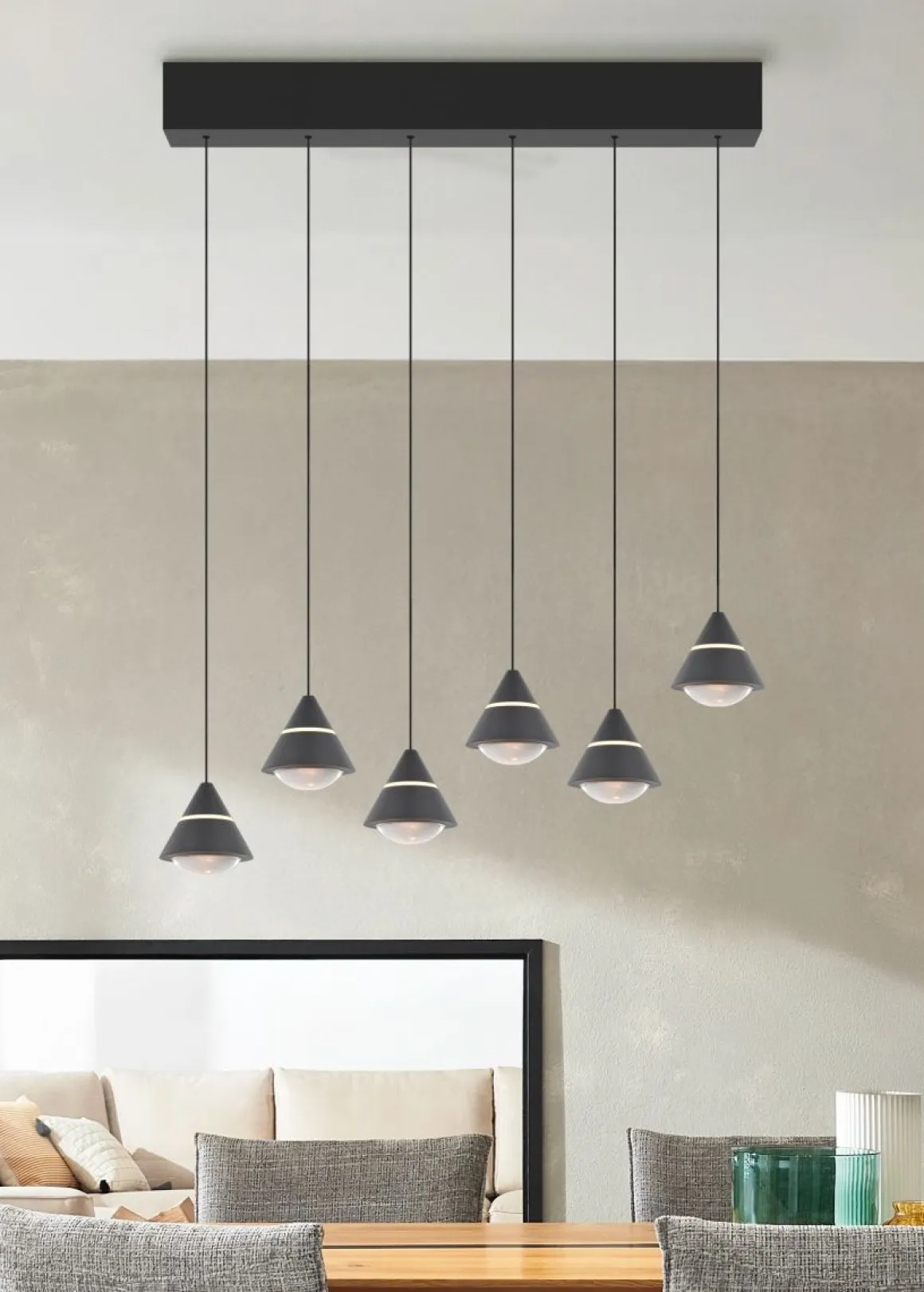 TRIO 6-flg LED Pendellampe Romeo