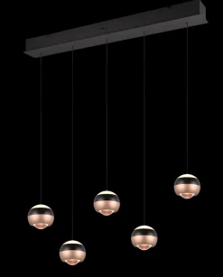 TRIO 5-flg LED Pendelleuchte Orbit-S Schwarz