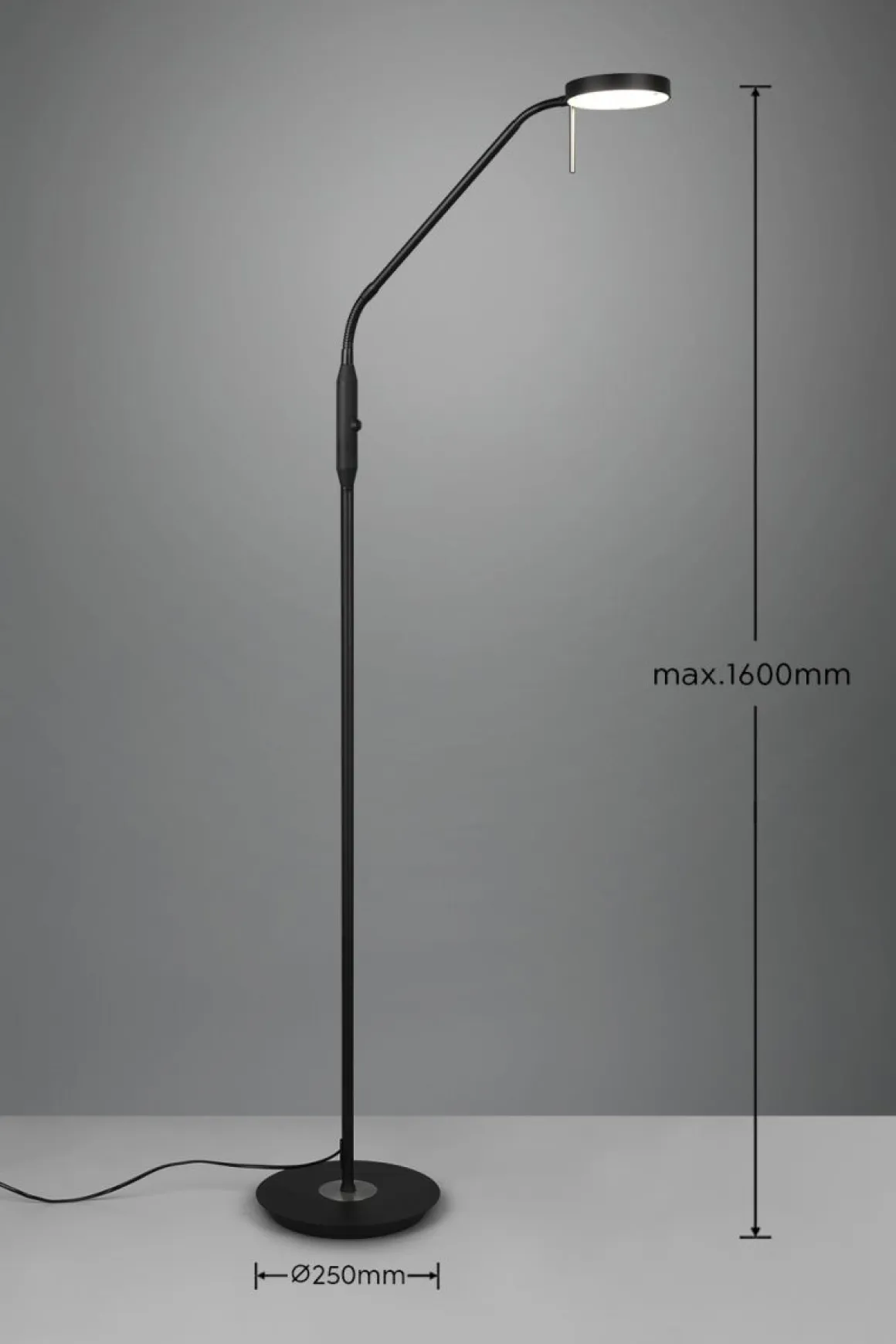 TRIO LED Stehleuchte Monza Schwarz