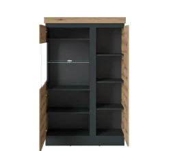 Vitrine Corte Eiche Grau 104 x 164 cm