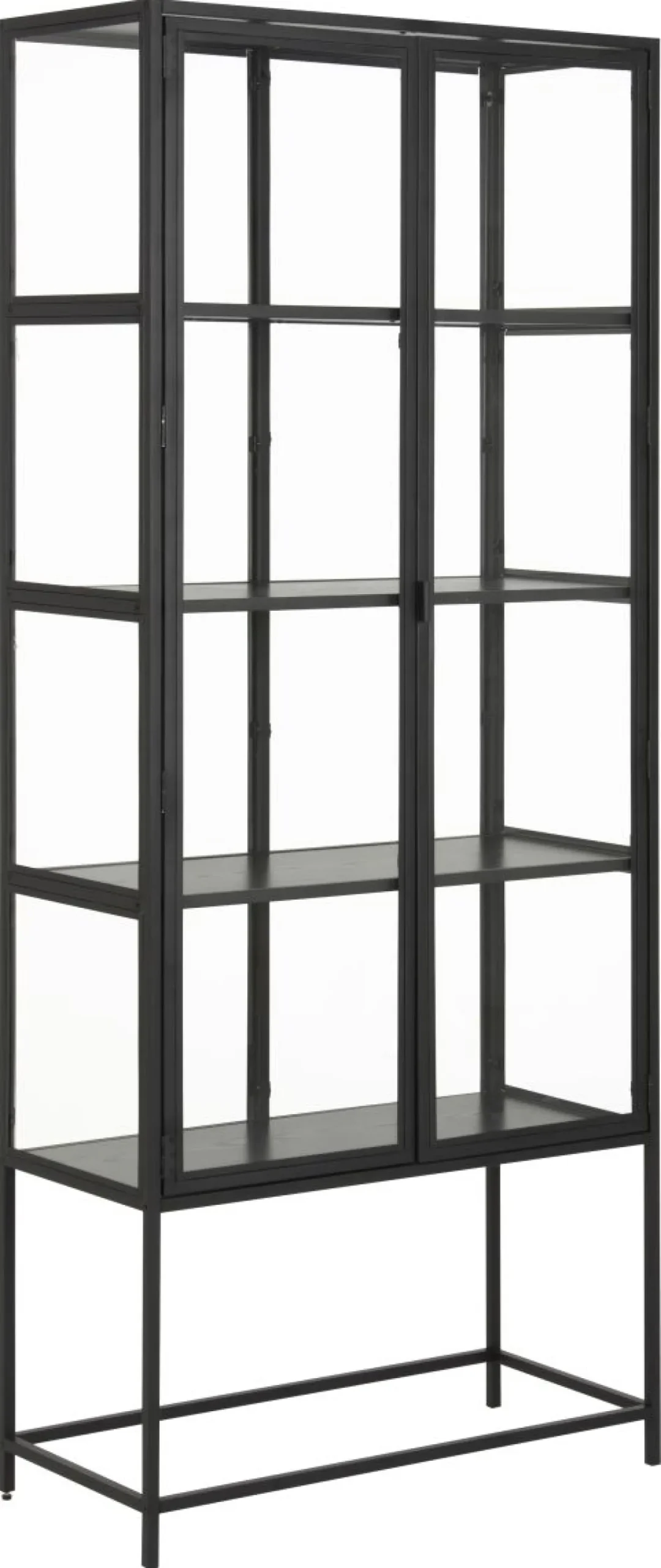 Vitrine Seaford Glas Schwarz 77 x 186 cm