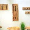 Wandgarderobe Rivera Akazie mit 8 Metallhaken