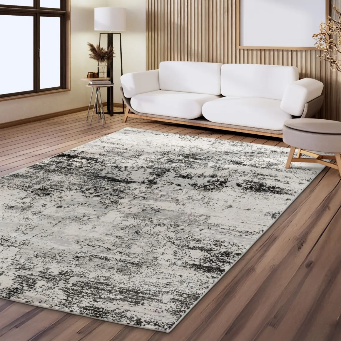 Webteppich Antea Schwarz-Beige 160 x 230 cm