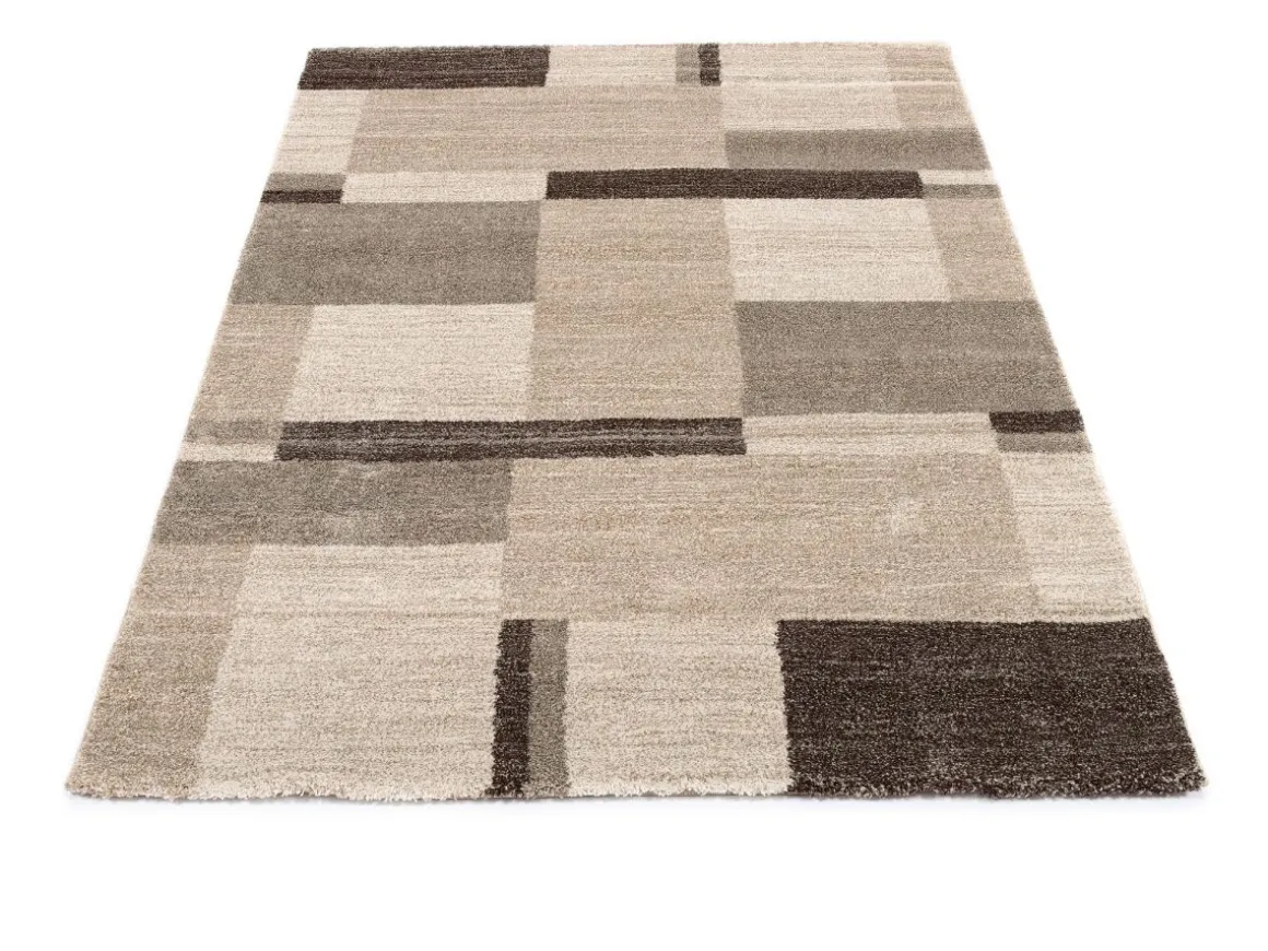 Webteppich Castle Diamant Beige-Braun 65 x 130 cm