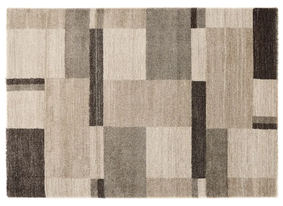 Webteppich Castle Diamant Beige-Braun 65 x 130 cm