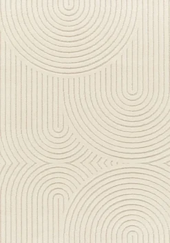 Webteppich Cocoon 3D Geo Design Beige 80 x 150 cm
