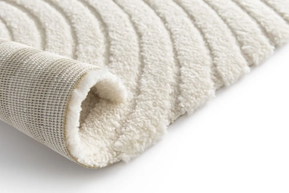 Webteppich Cocoon 3D Geo Design Beige 80 x 150 cm