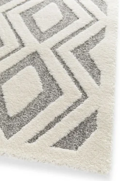 Webteppich Cocoon 3D Raute Design Braun WeiĂ 80 x 150 cm