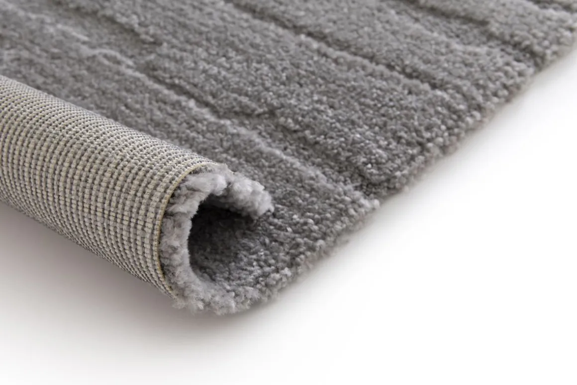 Webteppich Cocoon 3D Streifen Design Braun Schwarz 80 x 150 cm
