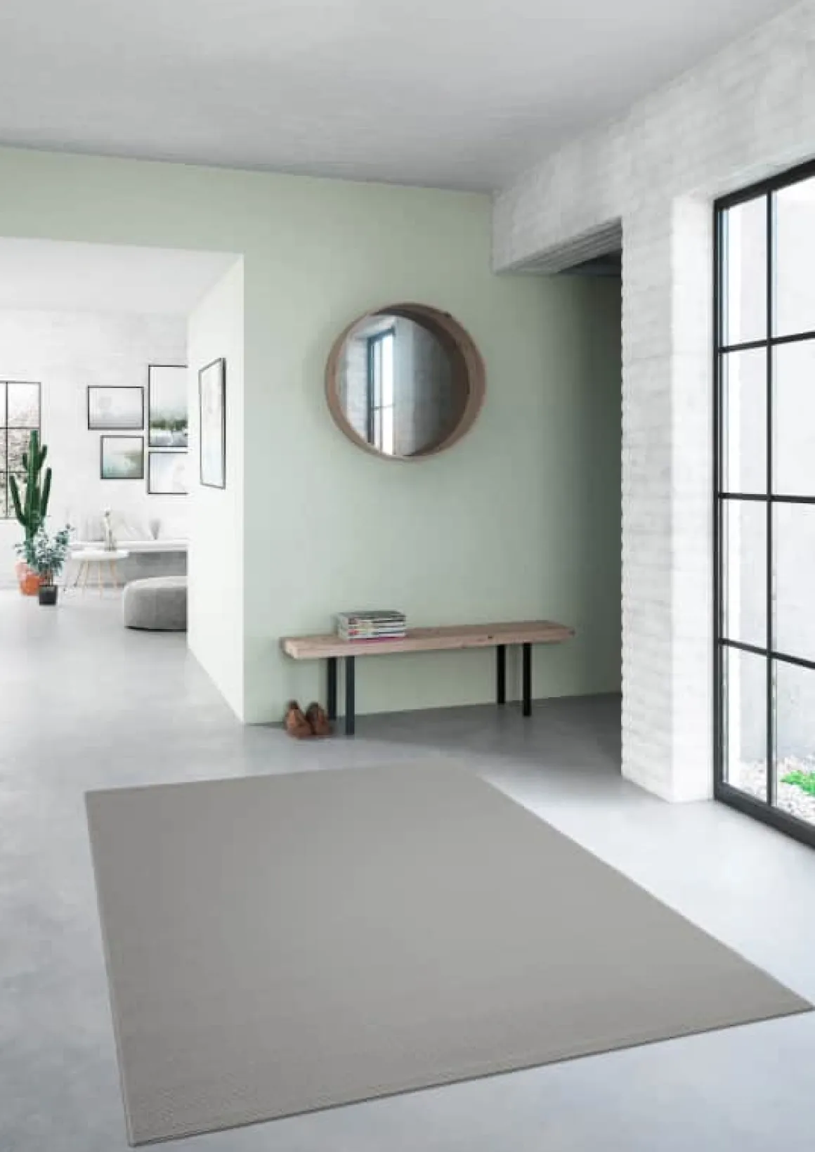 Webteppich Essenza Grau 80 x 150 cm
