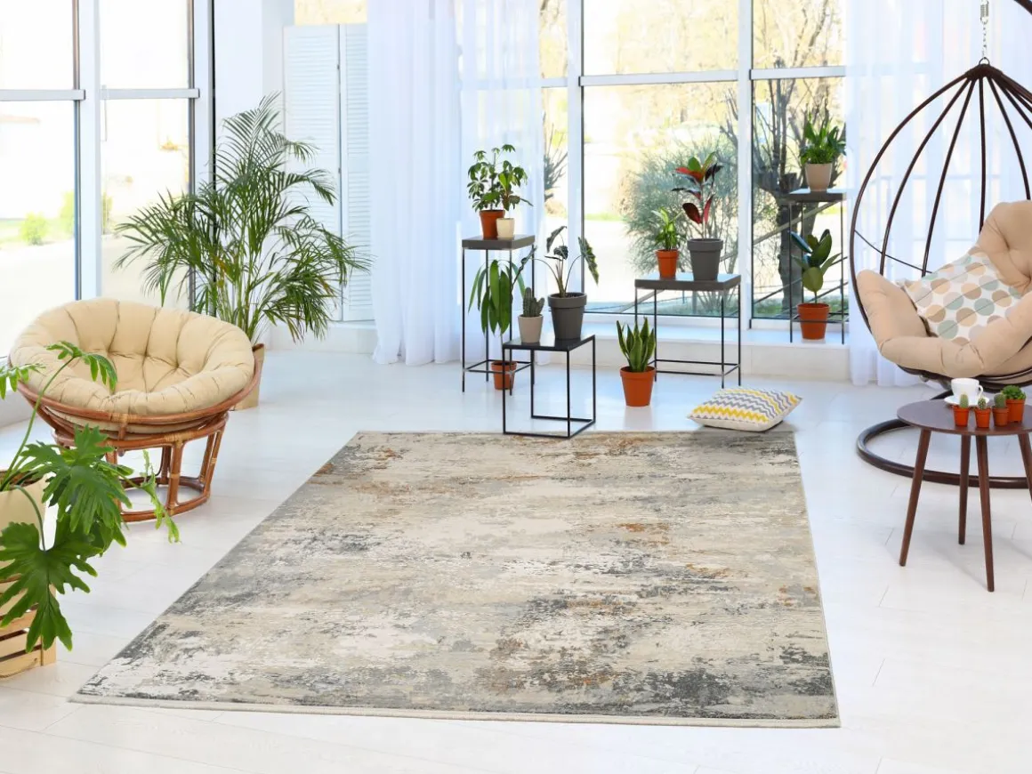 Webteppich Gala Beige-Grau 67 x 130 cm