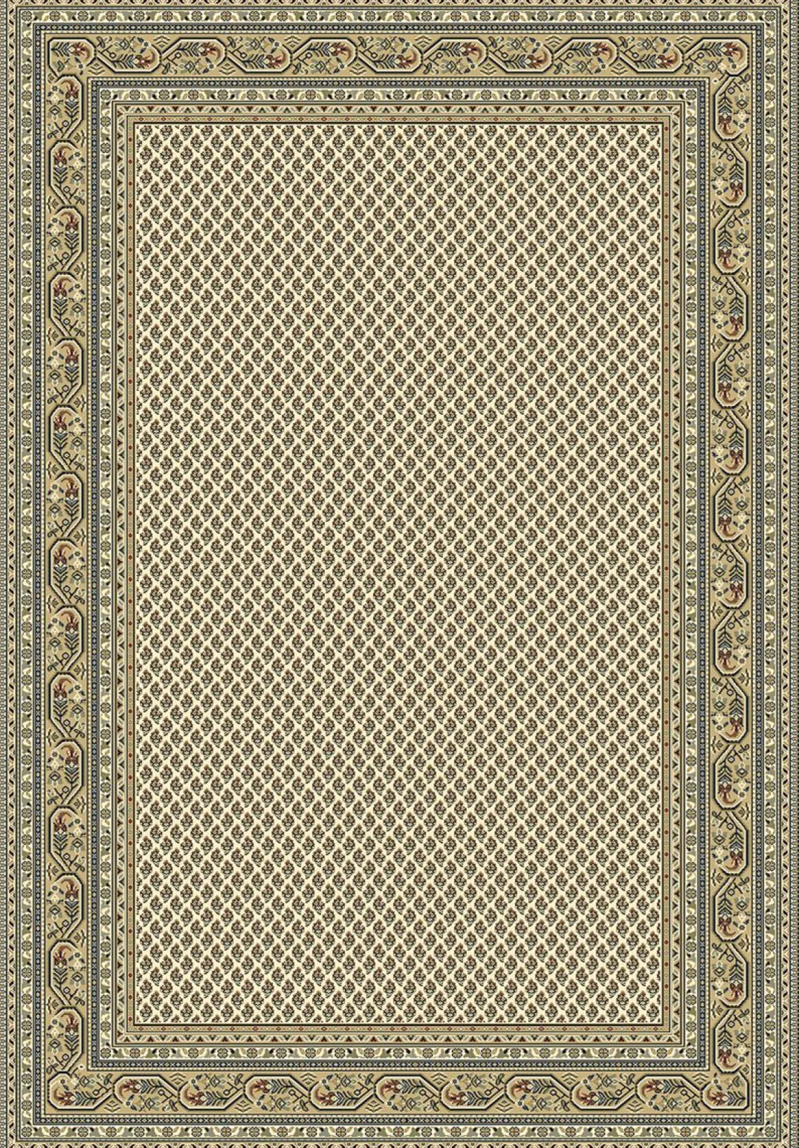 Webteppich Kashmar Orient klassisch beige 060 x 115 cm