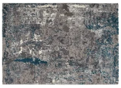 Webteppich Locri Grau-Petrol 200 x 200 cm