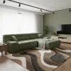 Webteppich Malachit Gold Beige 133 x 195 cm