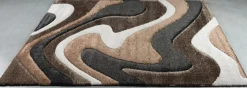 Webteppich Malachit Gold Beige 133 x 195 cm