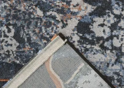 Webteppich Peridot blau-weiß-orange 120 x 170 cm