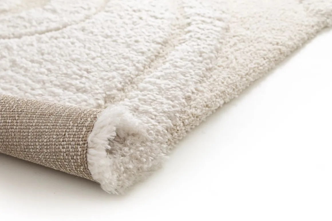 Webteppich Relief Cream 80 x 150 cm