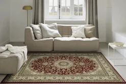Webteppich Rubin Rot-Creme 240 x 300 cm