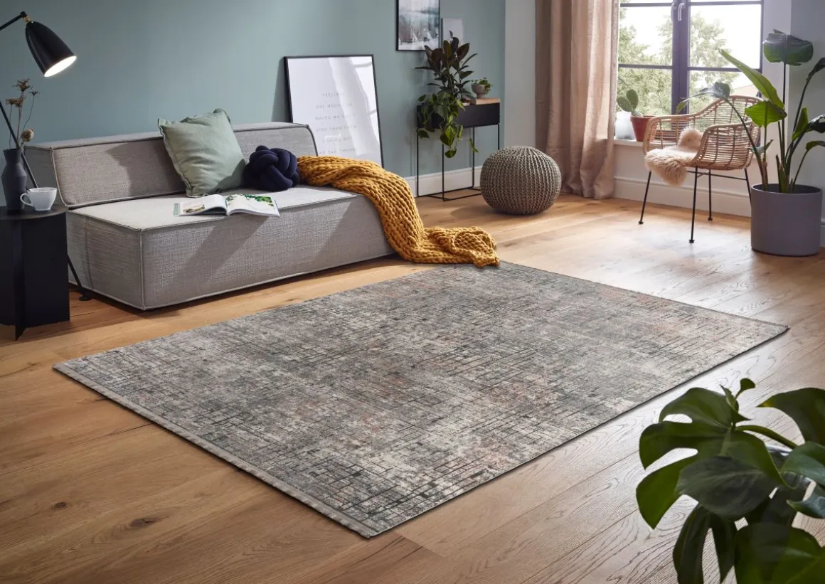 Webteppich Sarezzo grau 160 x 230 cm