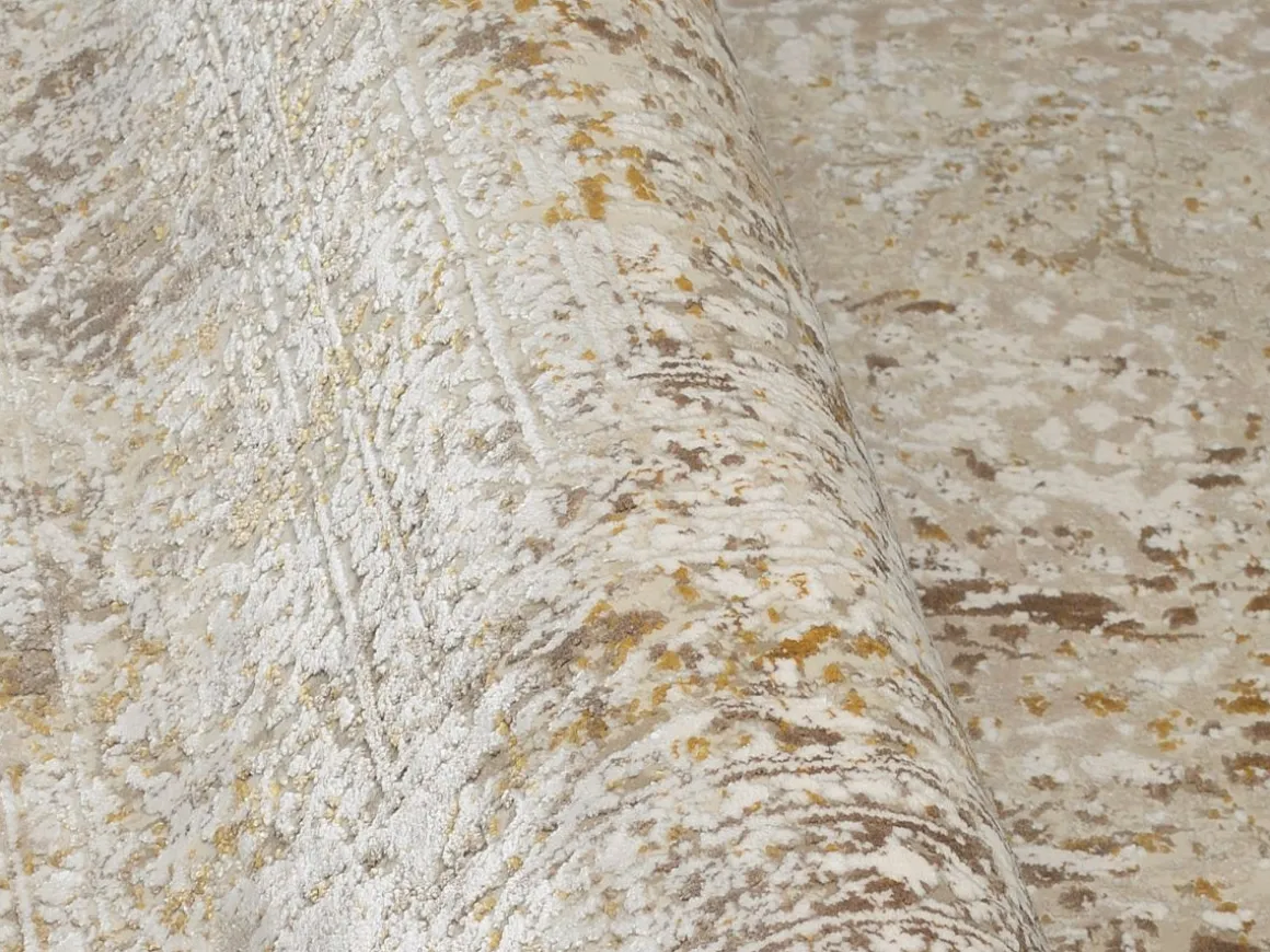 Webteppich Versailles Beige-Gold 67 x 130 cm