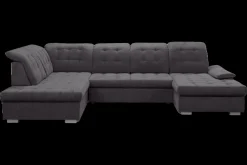 Wohnlandschaft Karina mit Funktionen Grau