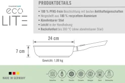 Woll Hochrandpfanne mit abnehmbarem Griff EcoLite QXR Ø 24 cm