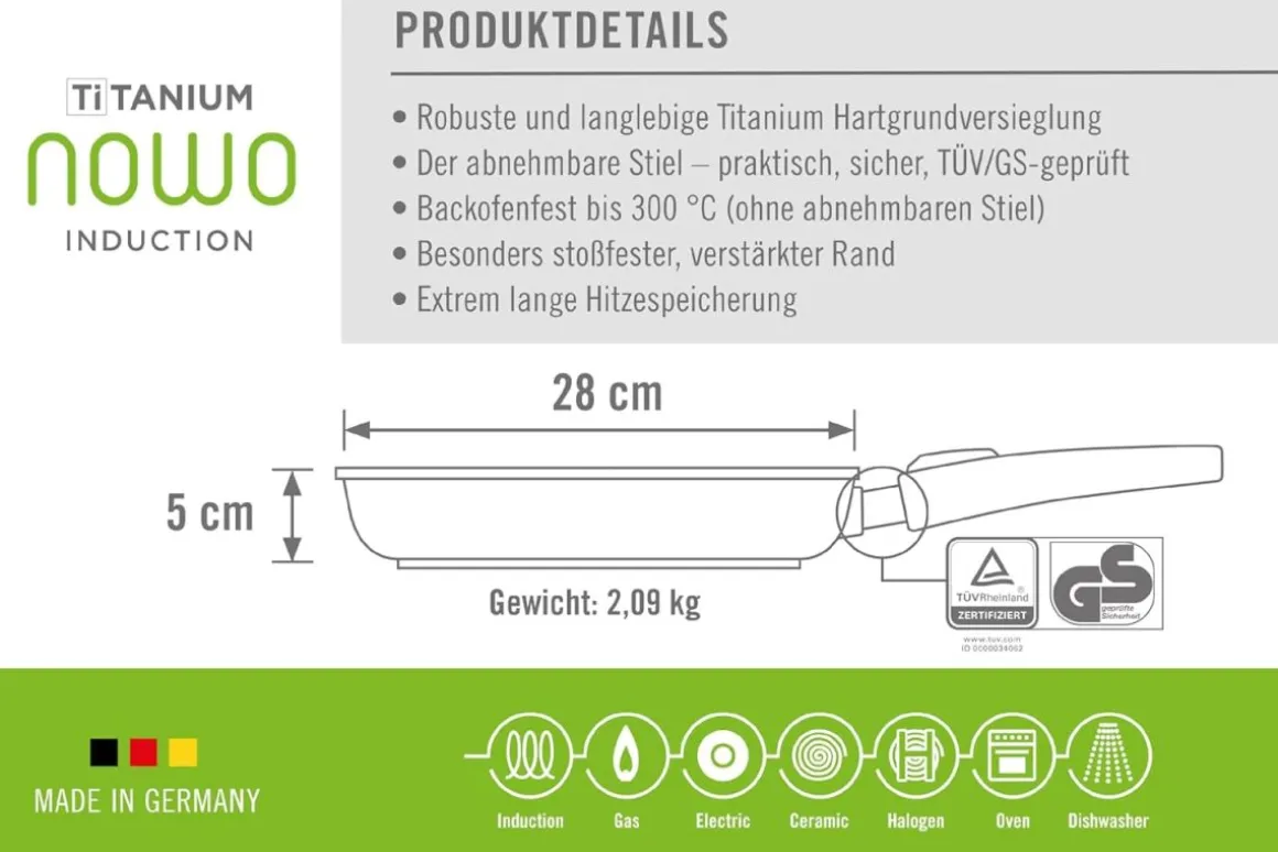 Woll Induction Gusspfanne nowo Titanium Ø 28 cm