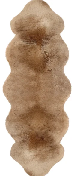 Wollschaflamm-Doppelfell Camel 63 x 175 cm
