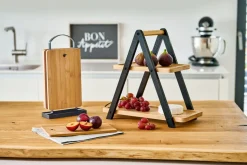 Zeller Etagere Bambus Schwarz
